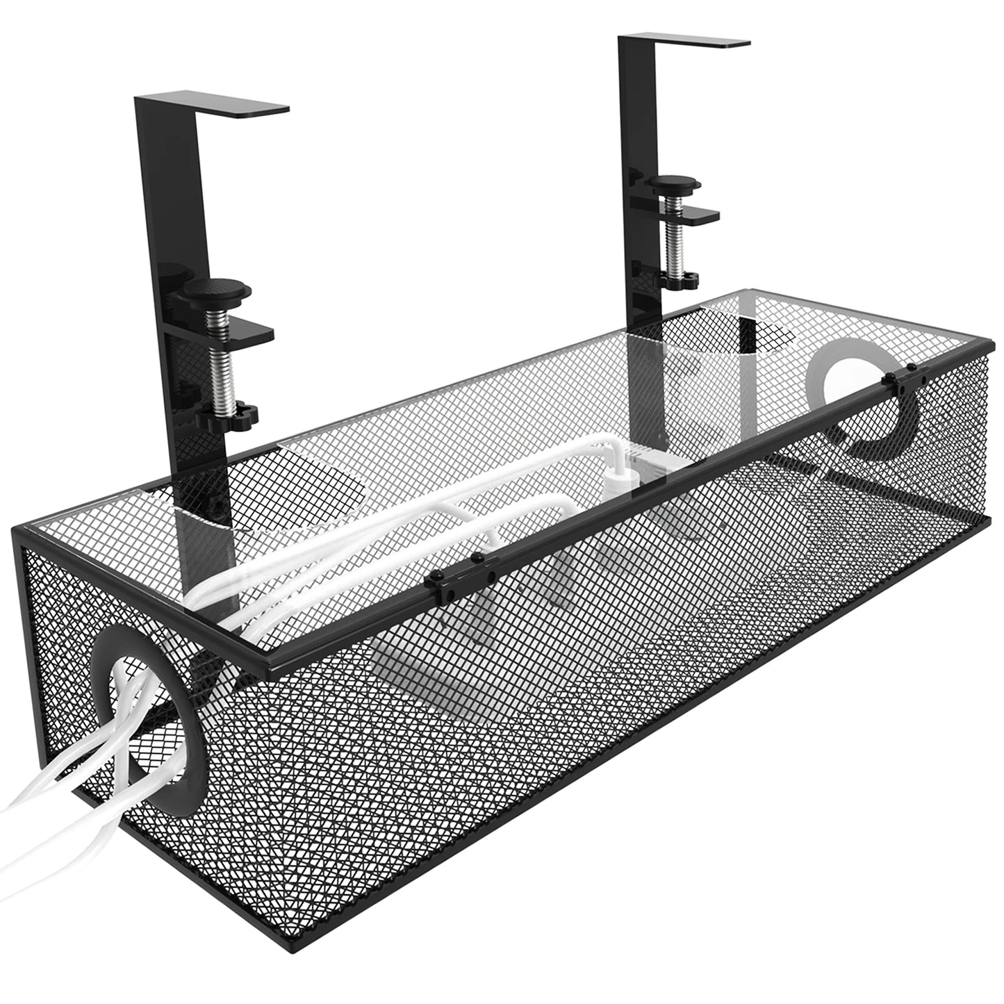Under Desk Cable Tray Clamp Mount Organizer
