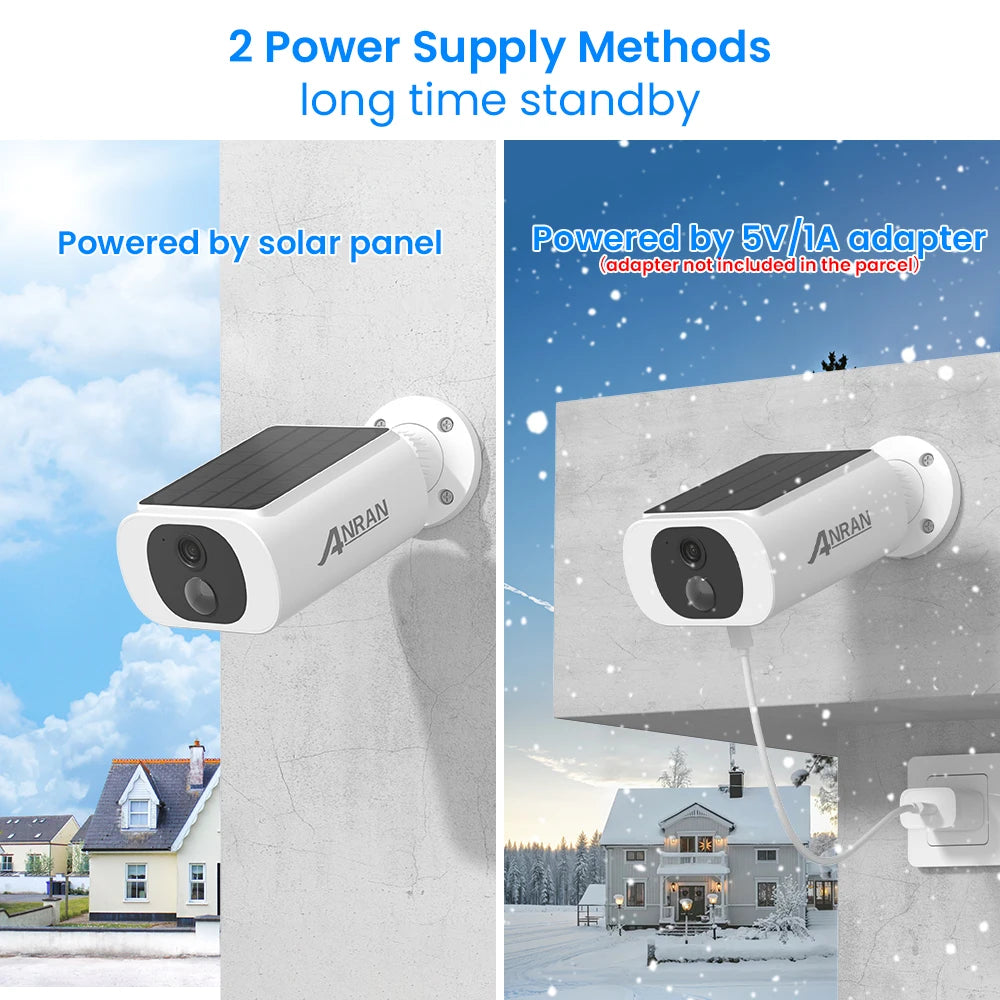 ANRAN Outdoor Solar WiFi Security Camera Set