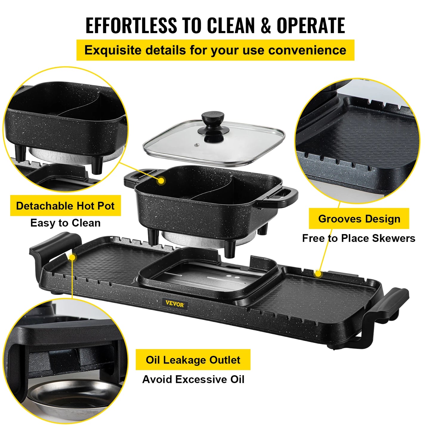 2-in-1 Electric Hot Pot BBQ Grill