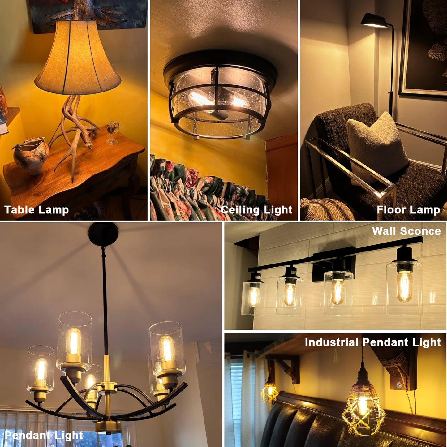 Grensk Vintage LED Edison Bulbs Dimmable Lighting