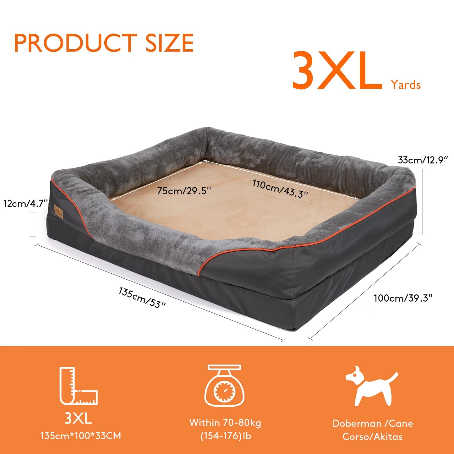 Large Soft Warm Waterproof Dog Bed