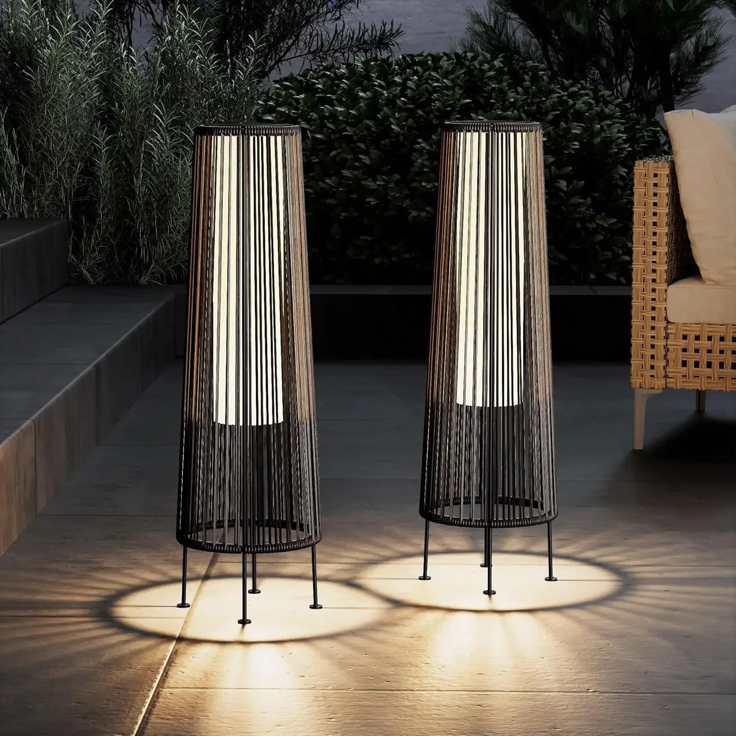 2-Pack Outdoor Solar Floor Lamps Waterproof