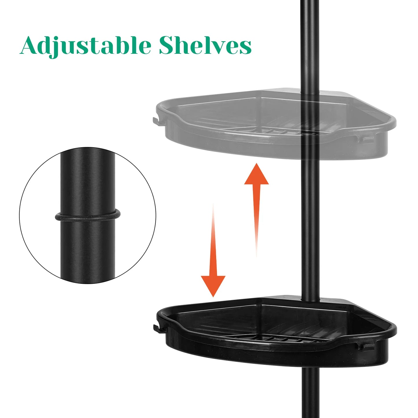 4-Layer Telescopic Bathroom Corner Storage Rack