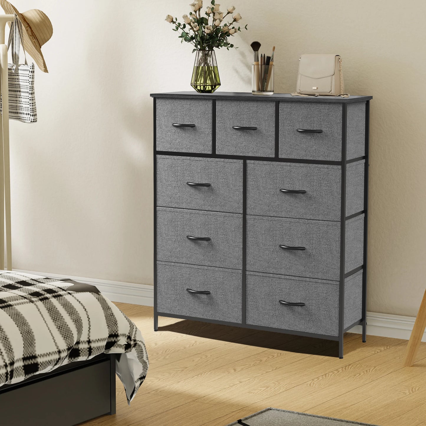 JHK 9-Drawer Fabric Storage Dresser