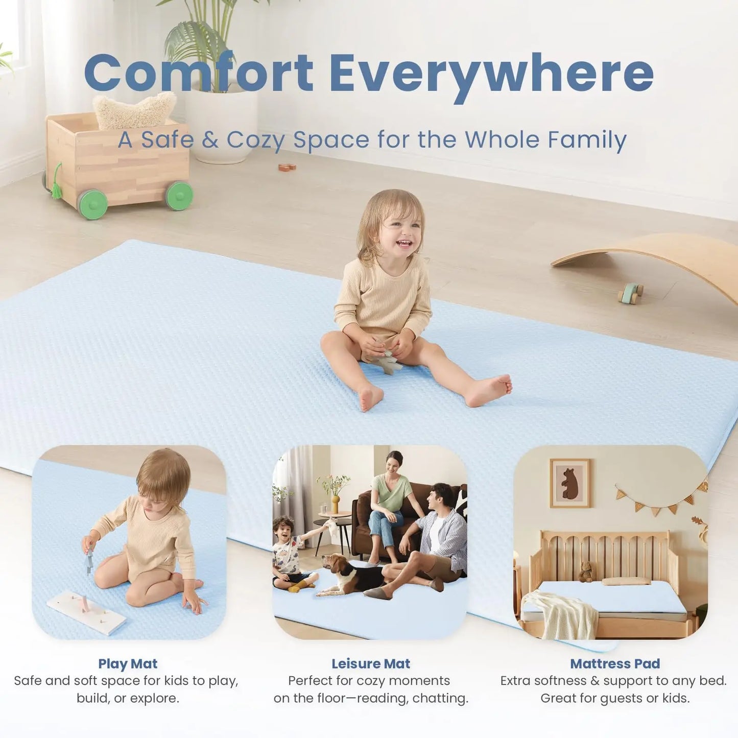 Large Thick Baby Play Mat for Toddlers