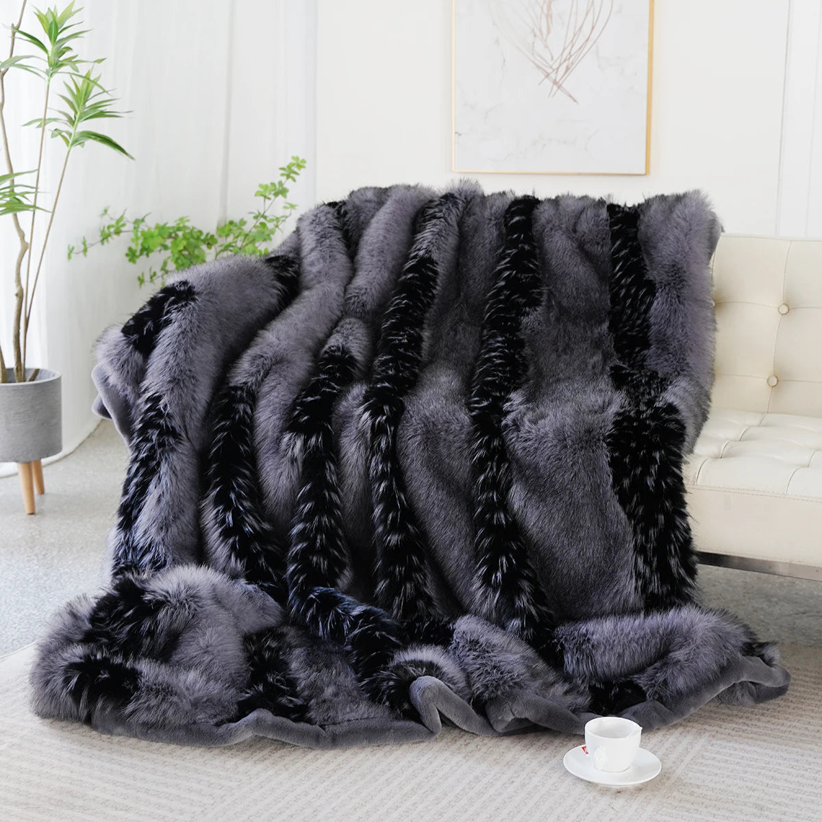 Luxury Faux Fur Fluffy Soft Decorative Blanket