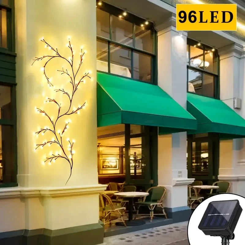 Solar Willow Vine Lights Outdoor Garden Decoration