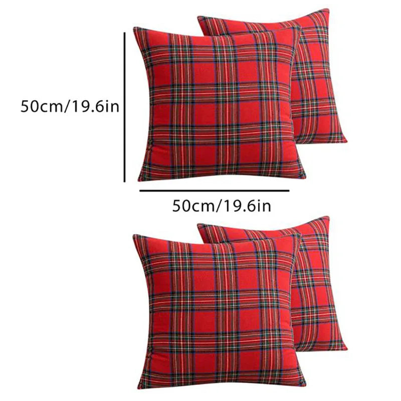 Christmas Tartan Plaid Pillow Cover 45cm