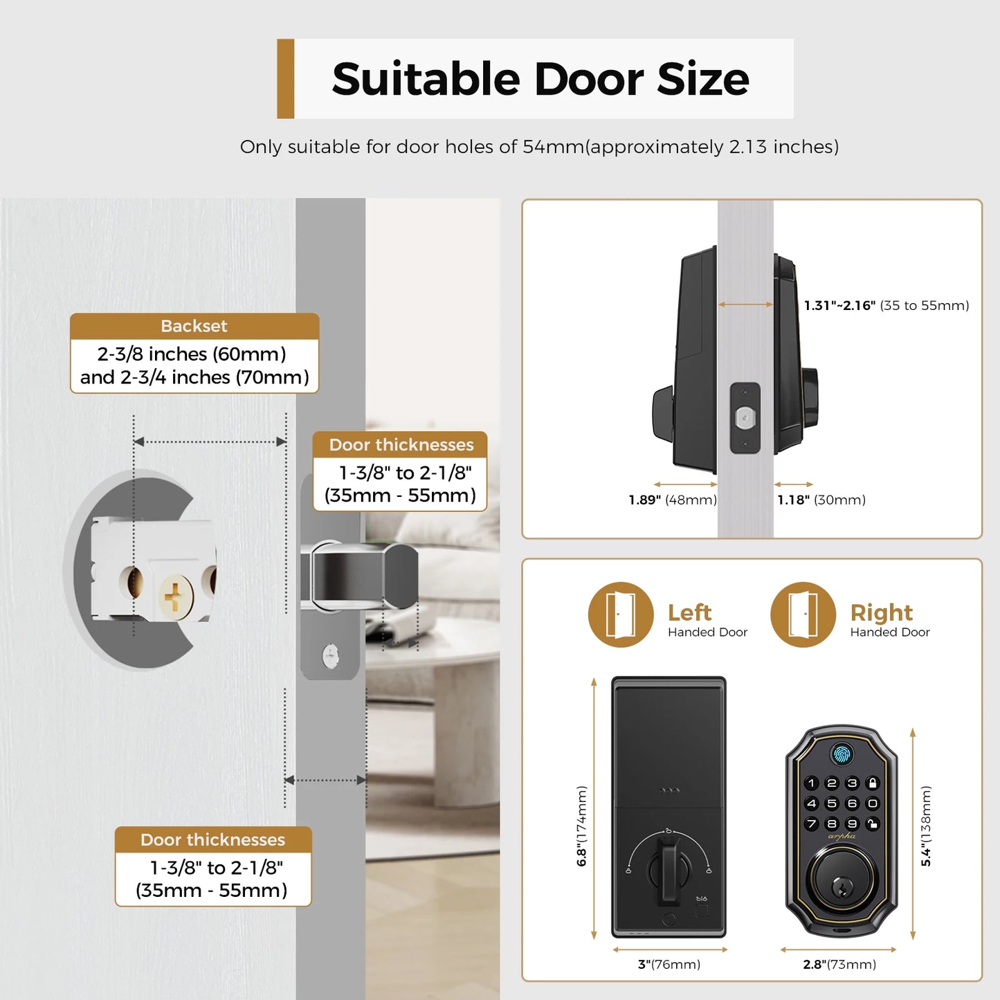 Arpha 5-in-1 Smart Fingerprint Door Lock