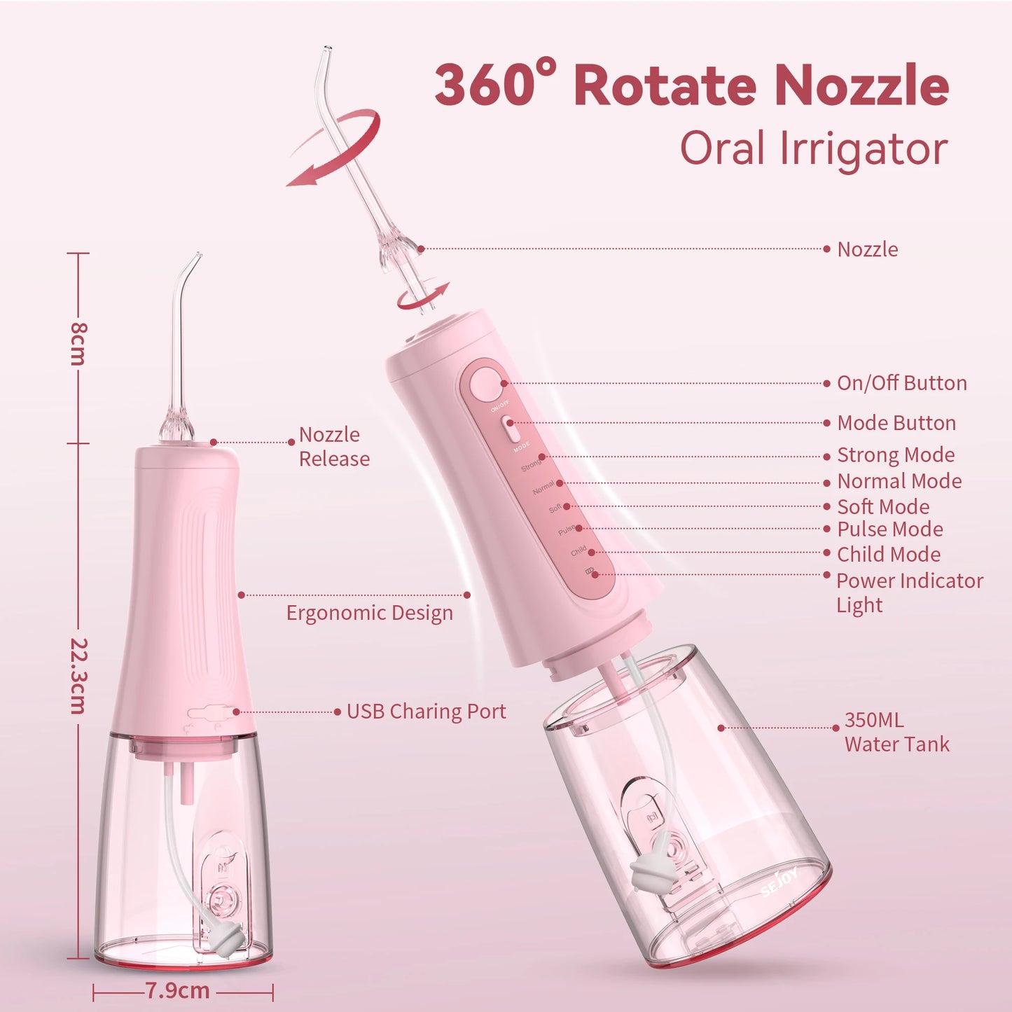 Electric Portable Water Flosser Teeth Cleaner