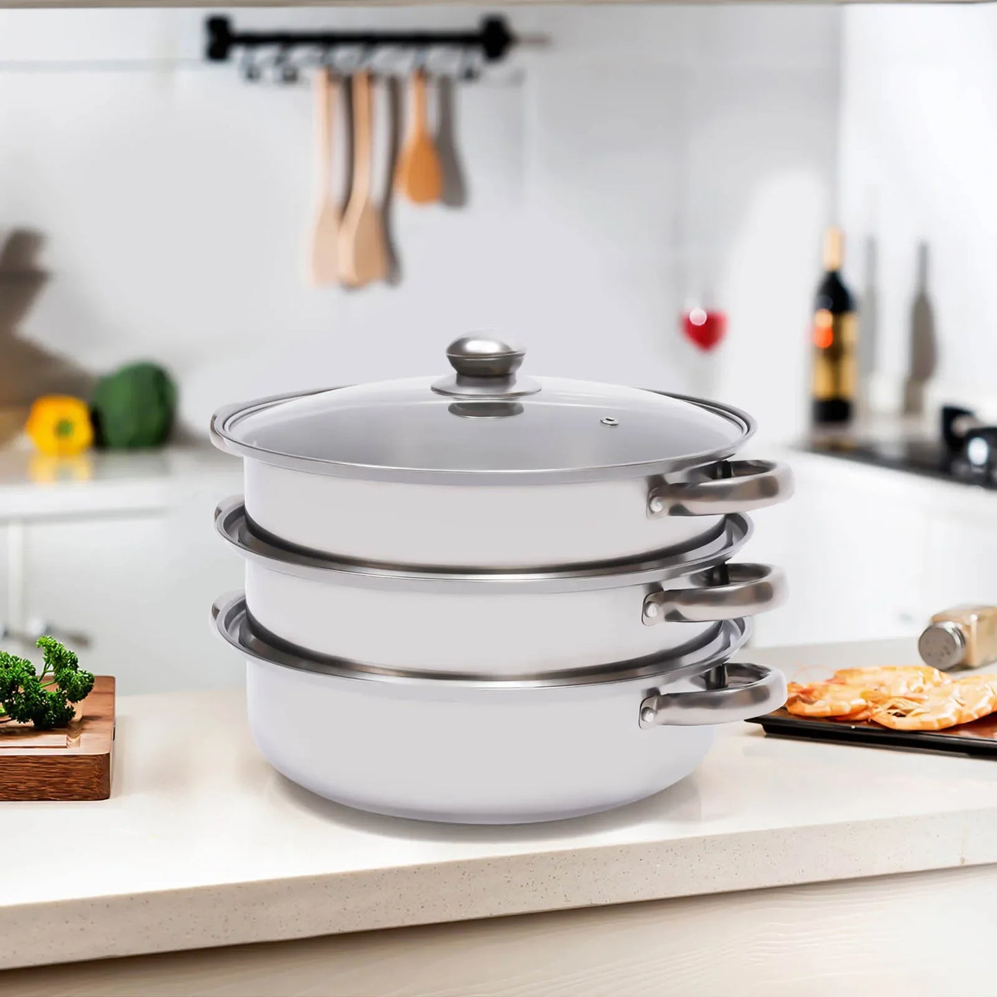 3-Tier Stainless Steel Kitchen Steamer Pot