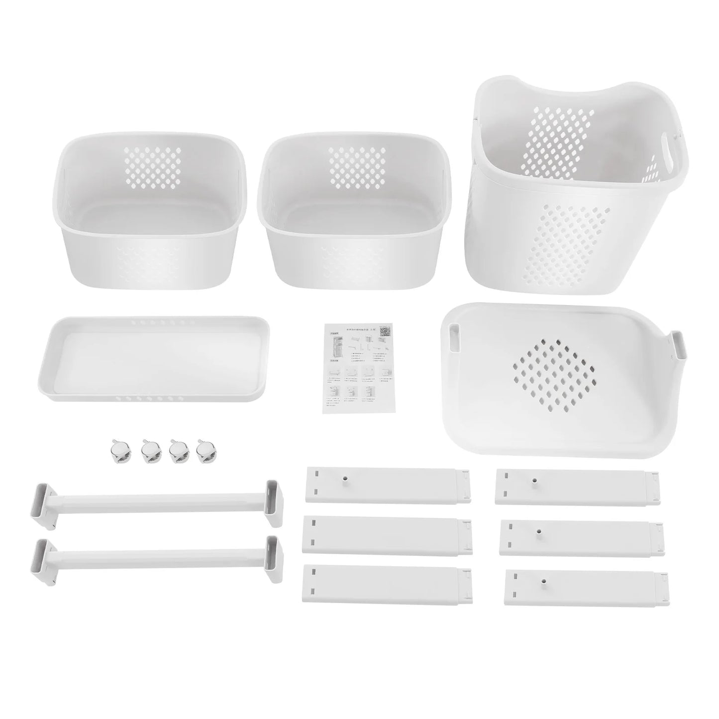 Large White Laundry Hamper Clothes Basket Organizer