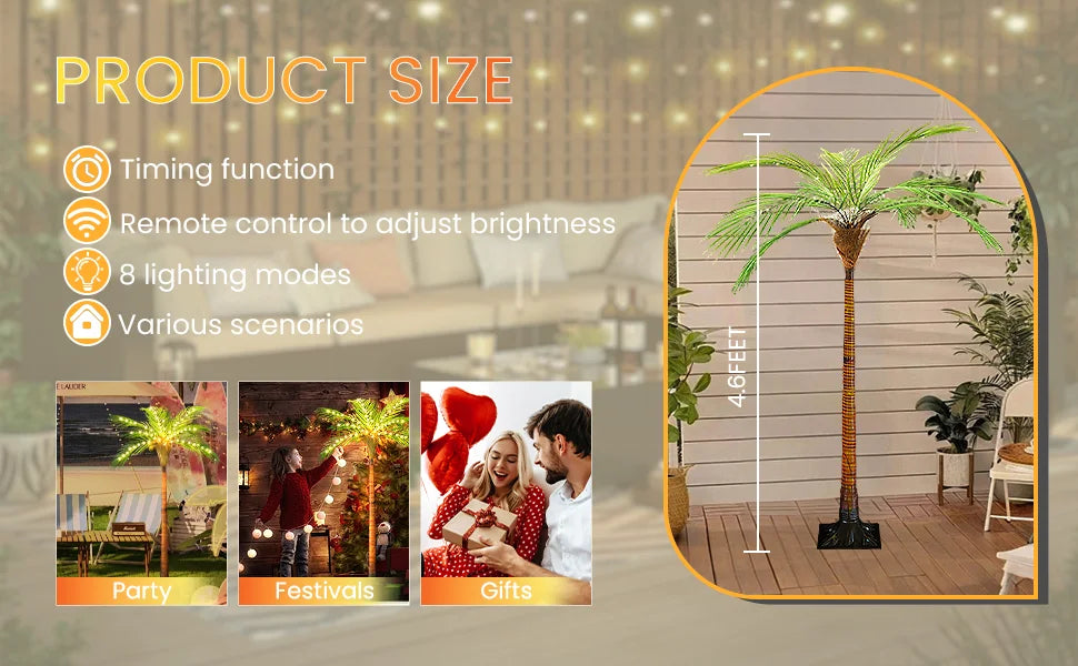 4.6ft LED Palm Tree Light Decoration