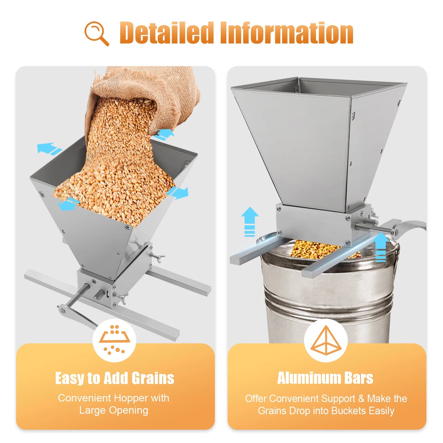 Manual Grain Grinder Stainless Steel Mill