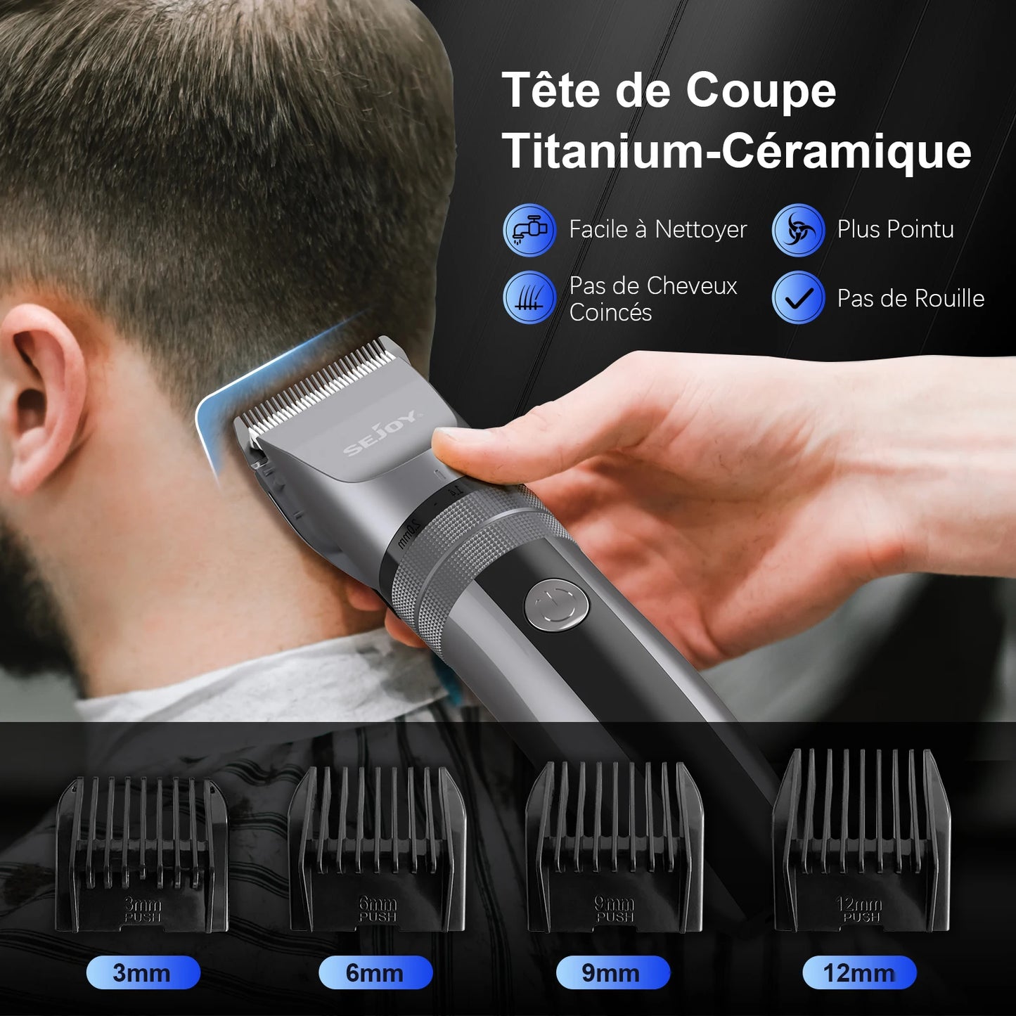 Sejoy Professional Hair Clippers Rechargeable Grooming Kit"