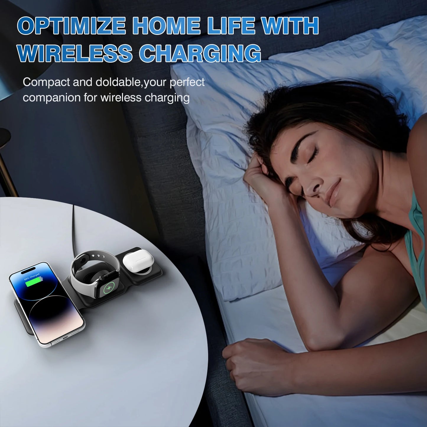 3-in-1 Magnetic Wireless Travel Charging Dock for iPhone 16 15 14 13 12