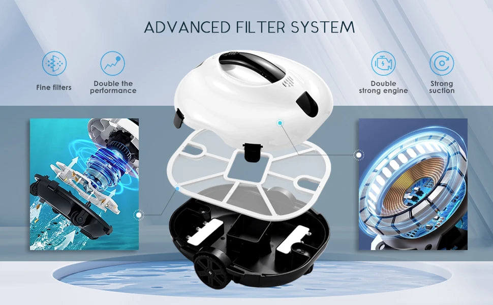 Cordless Robotic Pool Cleaner with Smart Cleaning