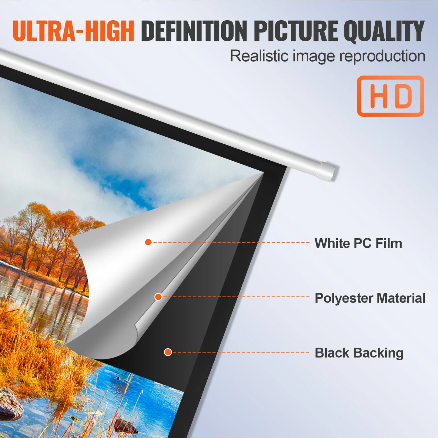 SucceBuy 100" Motorized 4K HD Projector Screen