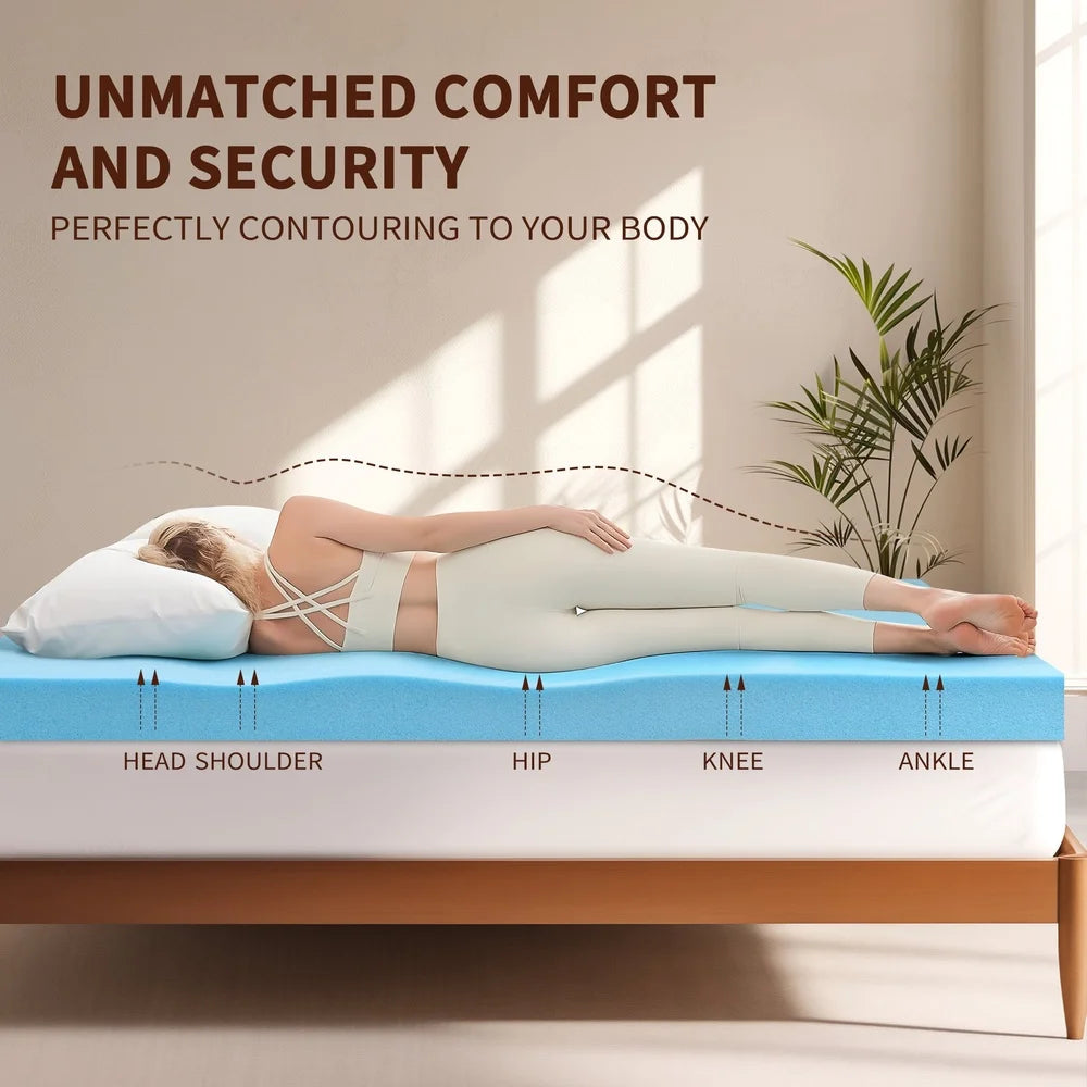 Queen Soft Gel, Memory Foam Mattress Topper