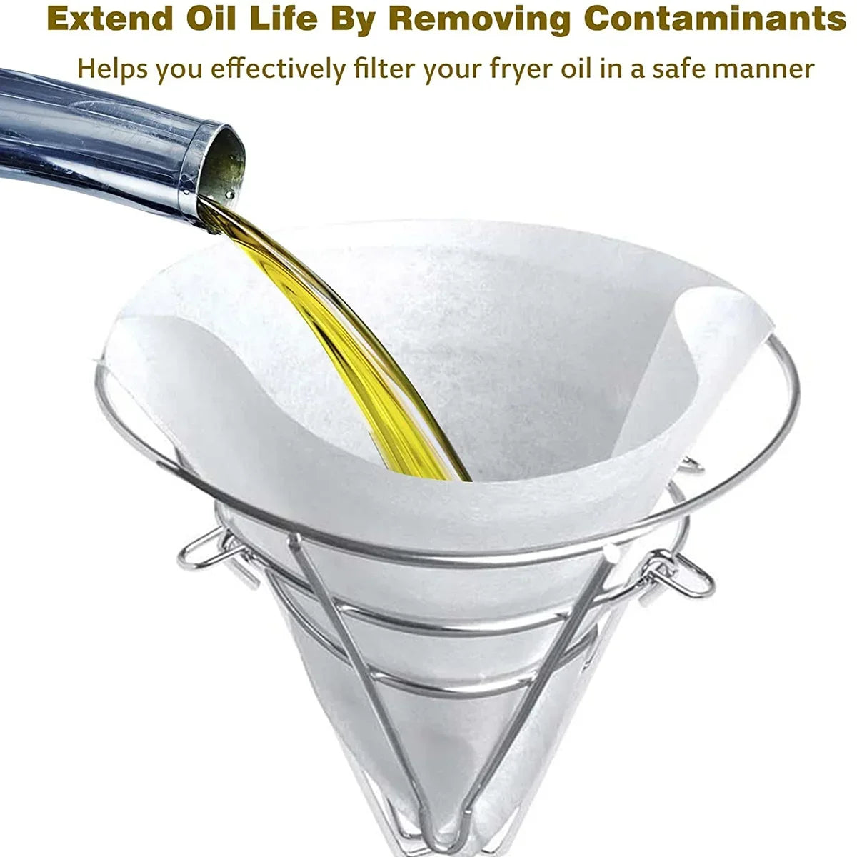30 Pcs Disposable Fryer Oil Filter Cones