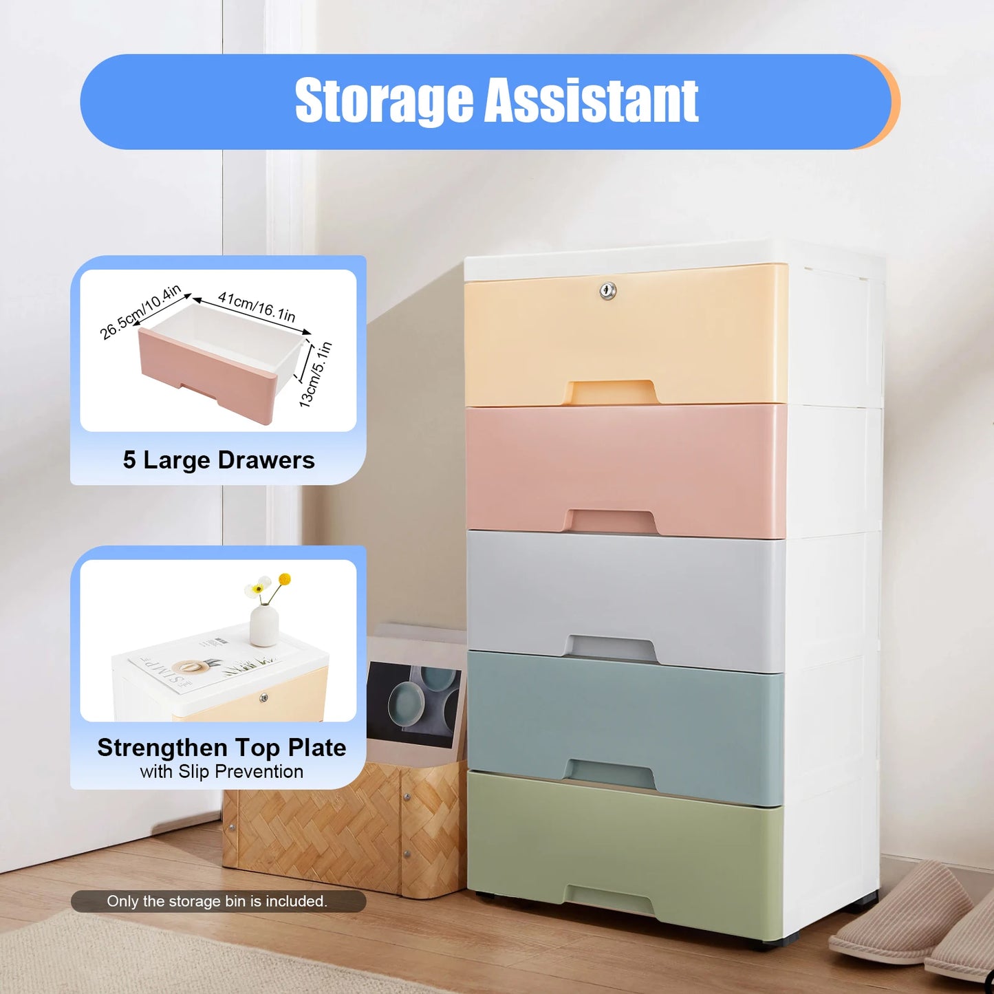 5-Layer Kids Bedside Storage Tower
