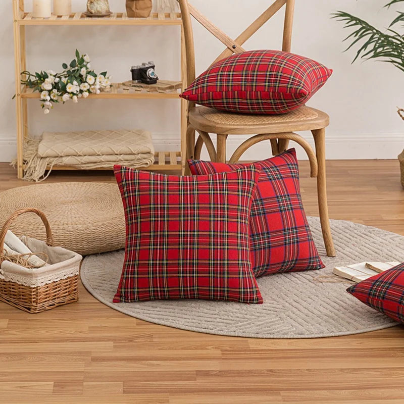 Christmas Tartan Plaid Pillow Cover 45cm