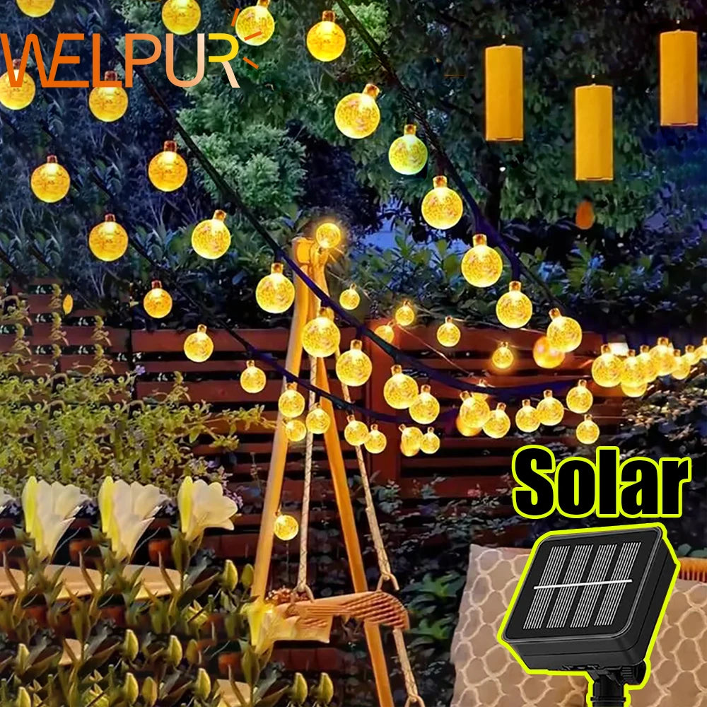 Solar Bubble Ball String Lights Outdoor Decoration