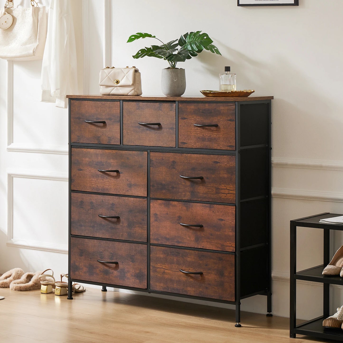 JHK 9-Drawer Fabric Storage Dresser