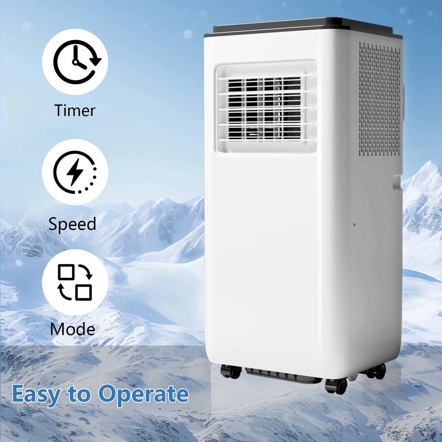 8000 BTU Portable Air Conditioner with Dehumidifier