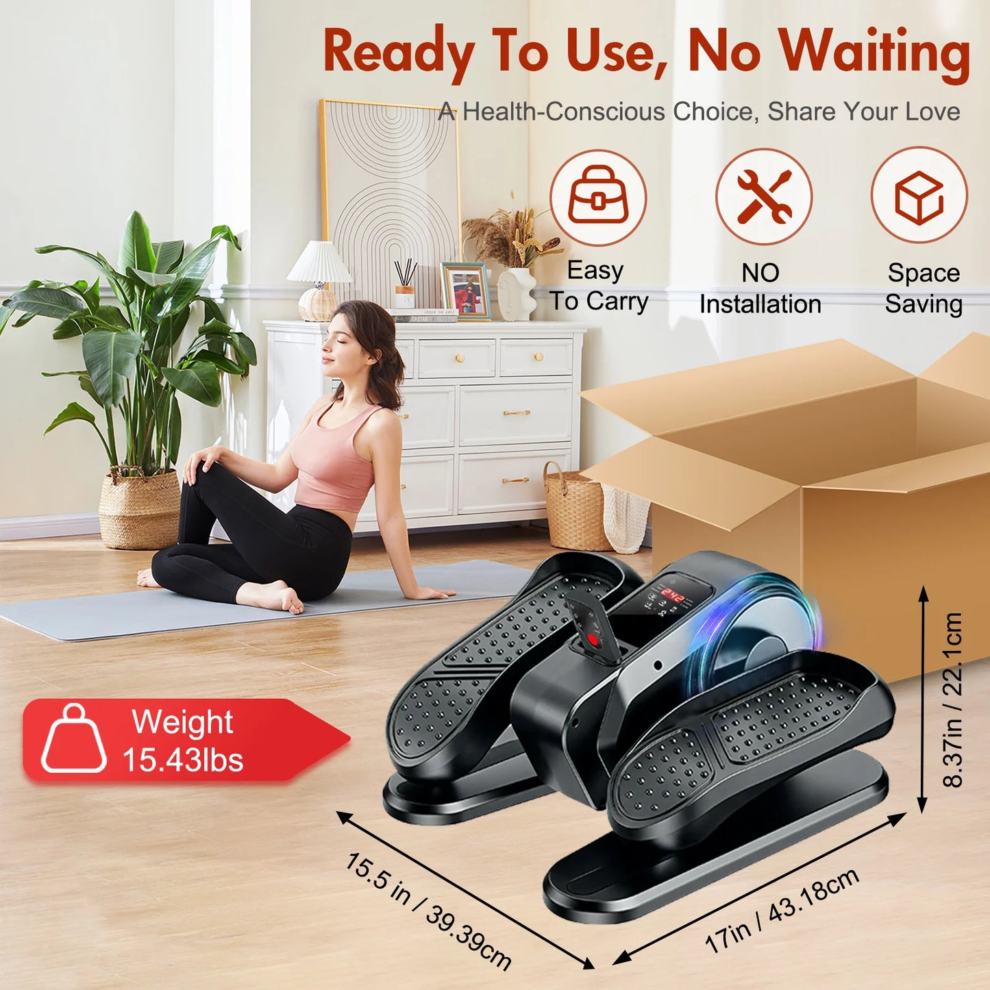 Quiet Under Desk Elliptical Portable Leg Exerciser