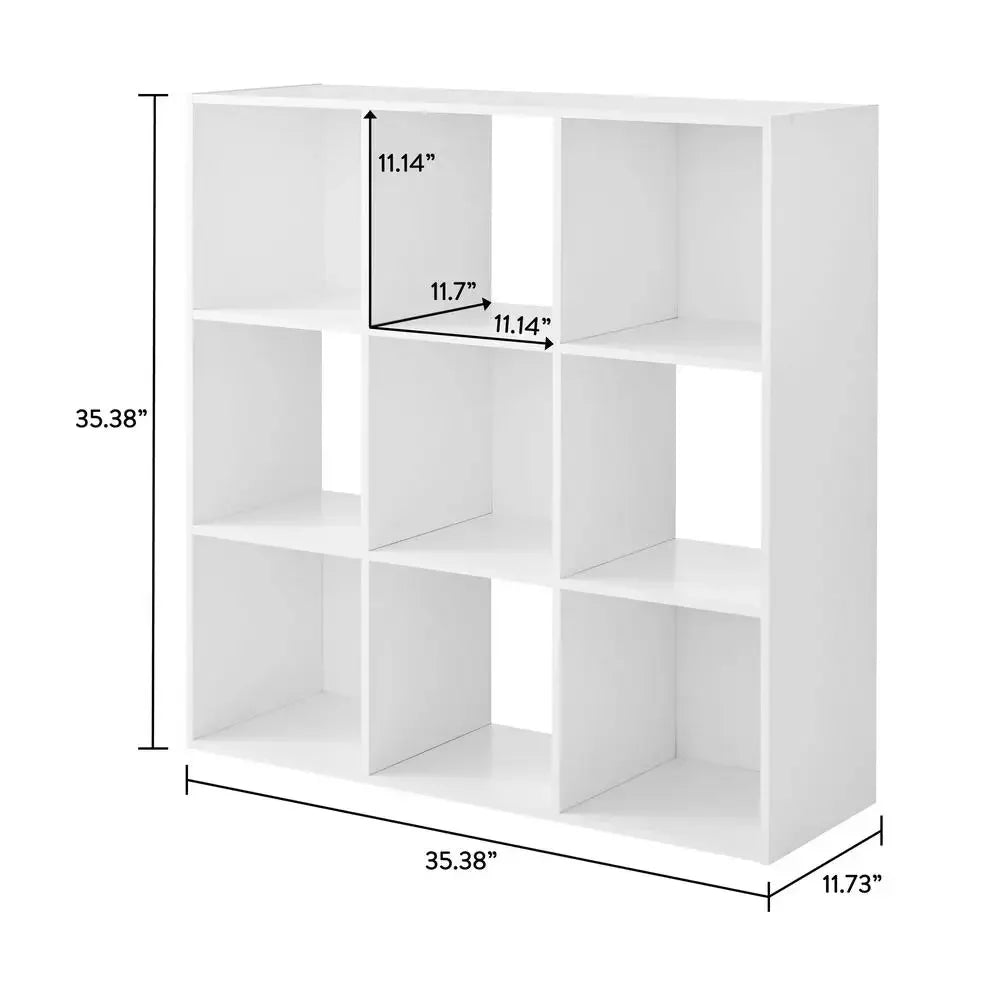 9-Cube Storage Organizer White Multi-Functional Shelves