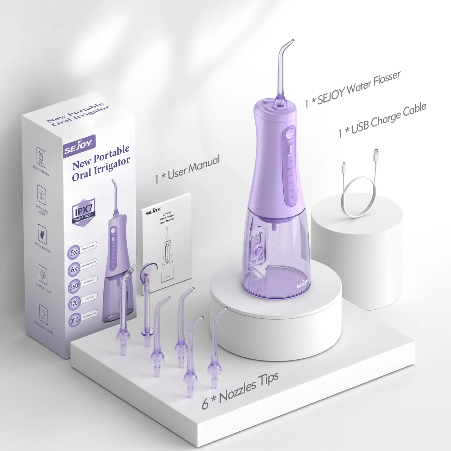 Cordless Portable Water Flosser Teeth Cleaner
