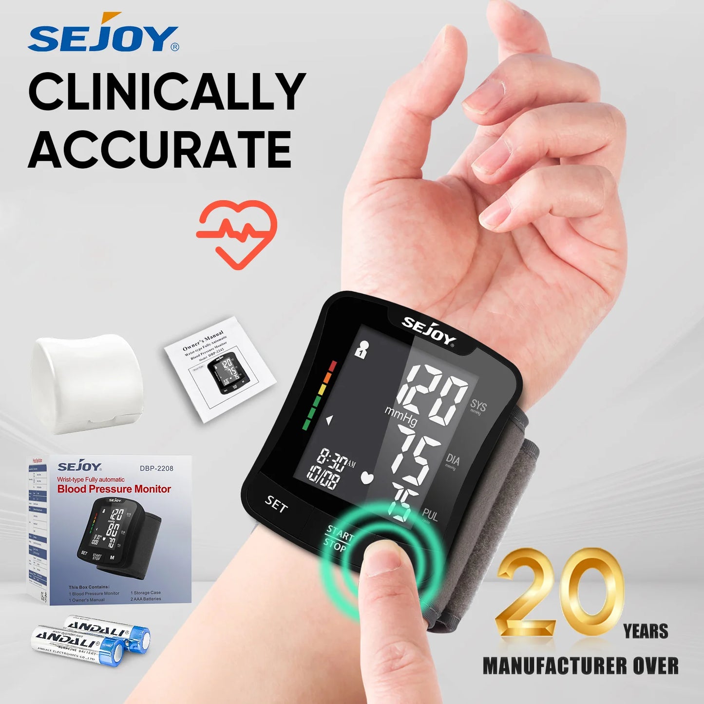 SEJOY Digital Wrist Blood Pressure Monitor