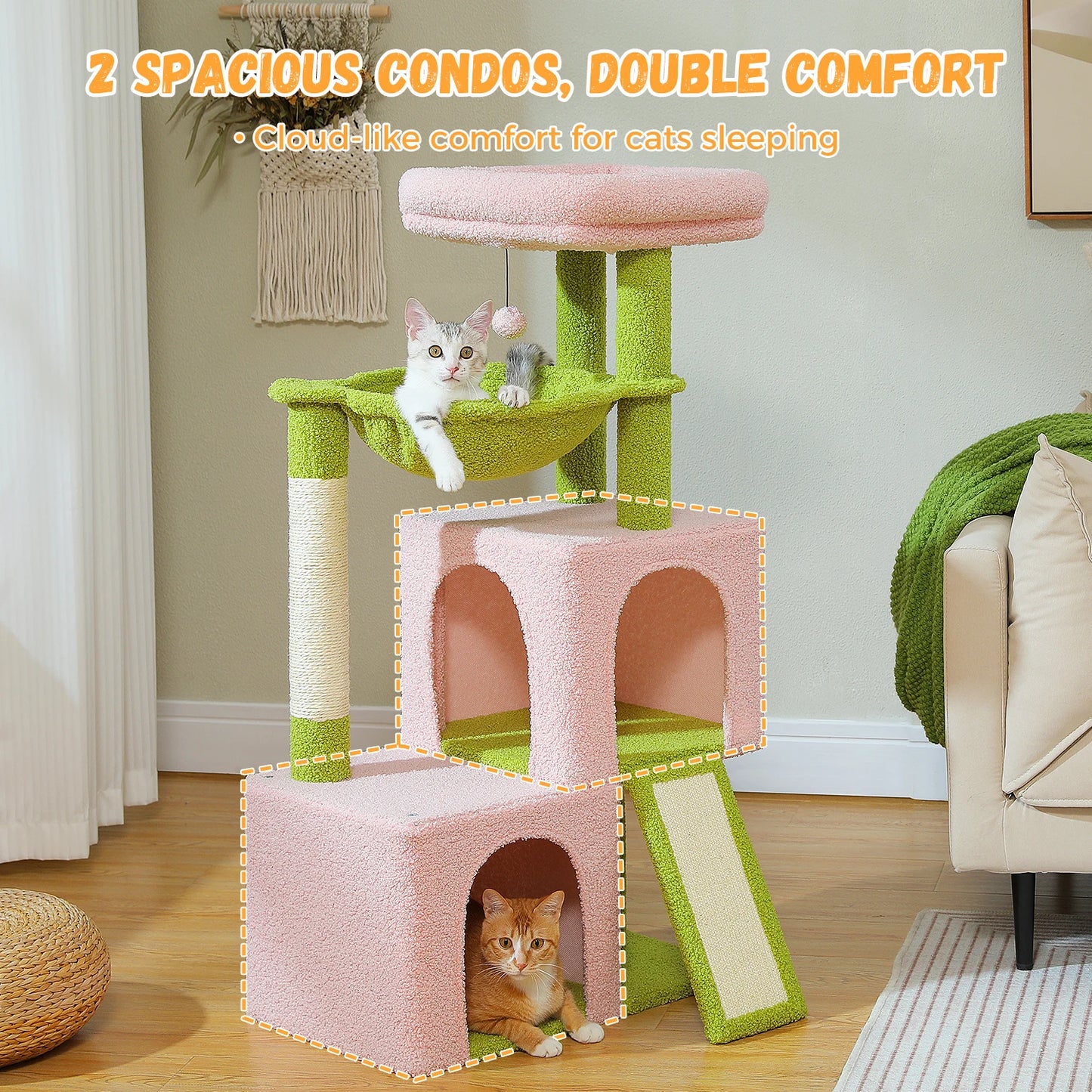 Large Multi-Level Cat Tree Tower with Condos