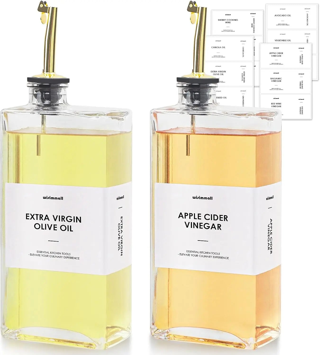Glass Olive Oil and Vinegar Dispenser Bottle Set