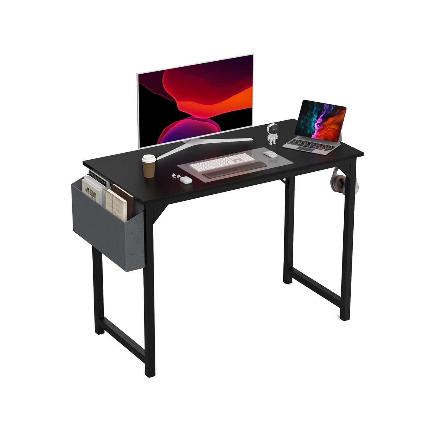Modern Computer Desk with Headphone Hook
