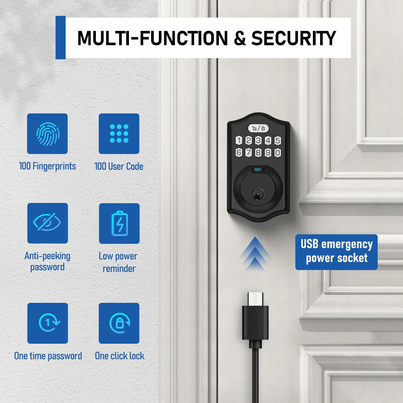 Fingerprint Smart Keyless Electronic Deadbolt Lock