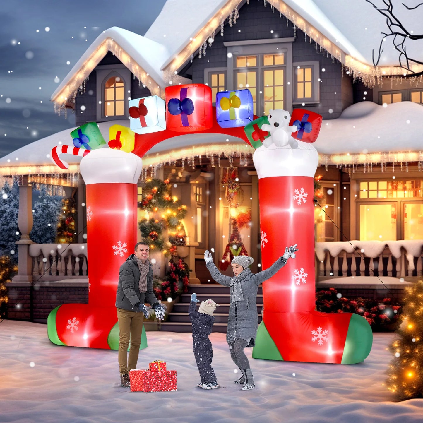9ft Inflatable Christmas Arch with LED Lights