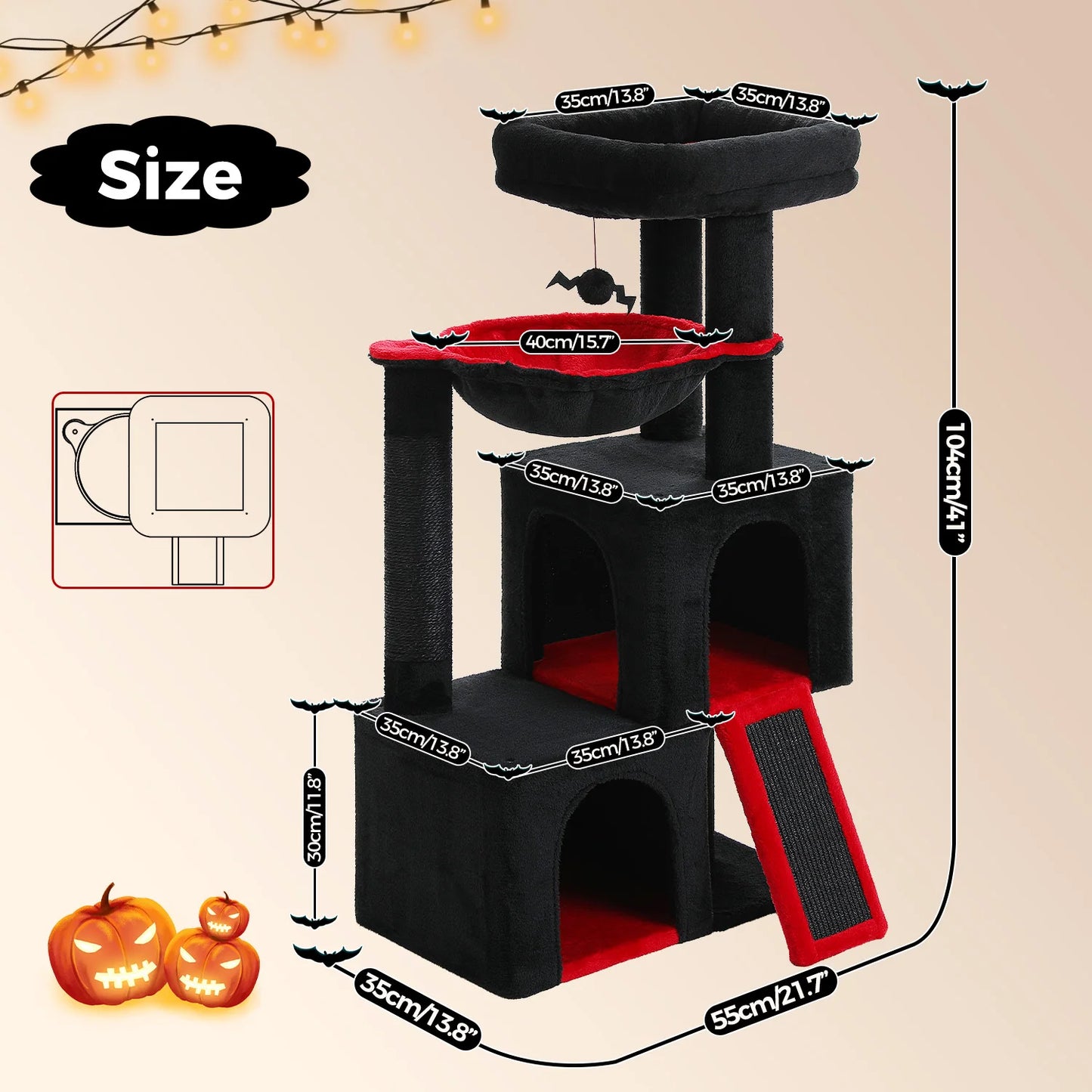 Large Multi-Level Cat Tree Tower with Condos