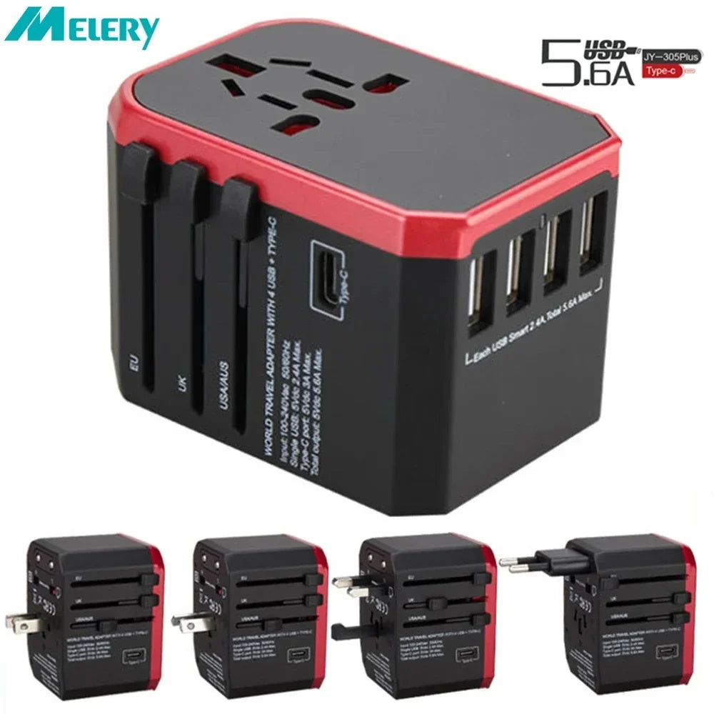Melery International Travel Adapter USB Type-C Charger