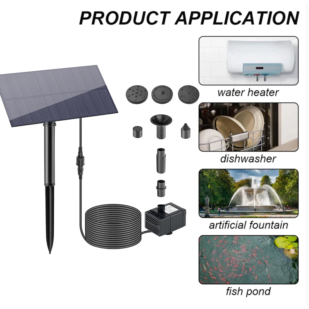 5W Solar Fountain Pump Garden Water Kit