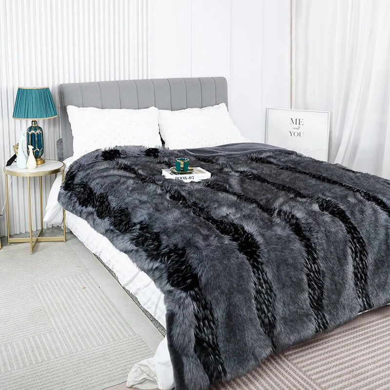 Luxury Faux Fur Fluffy Soft Decorative Blanket