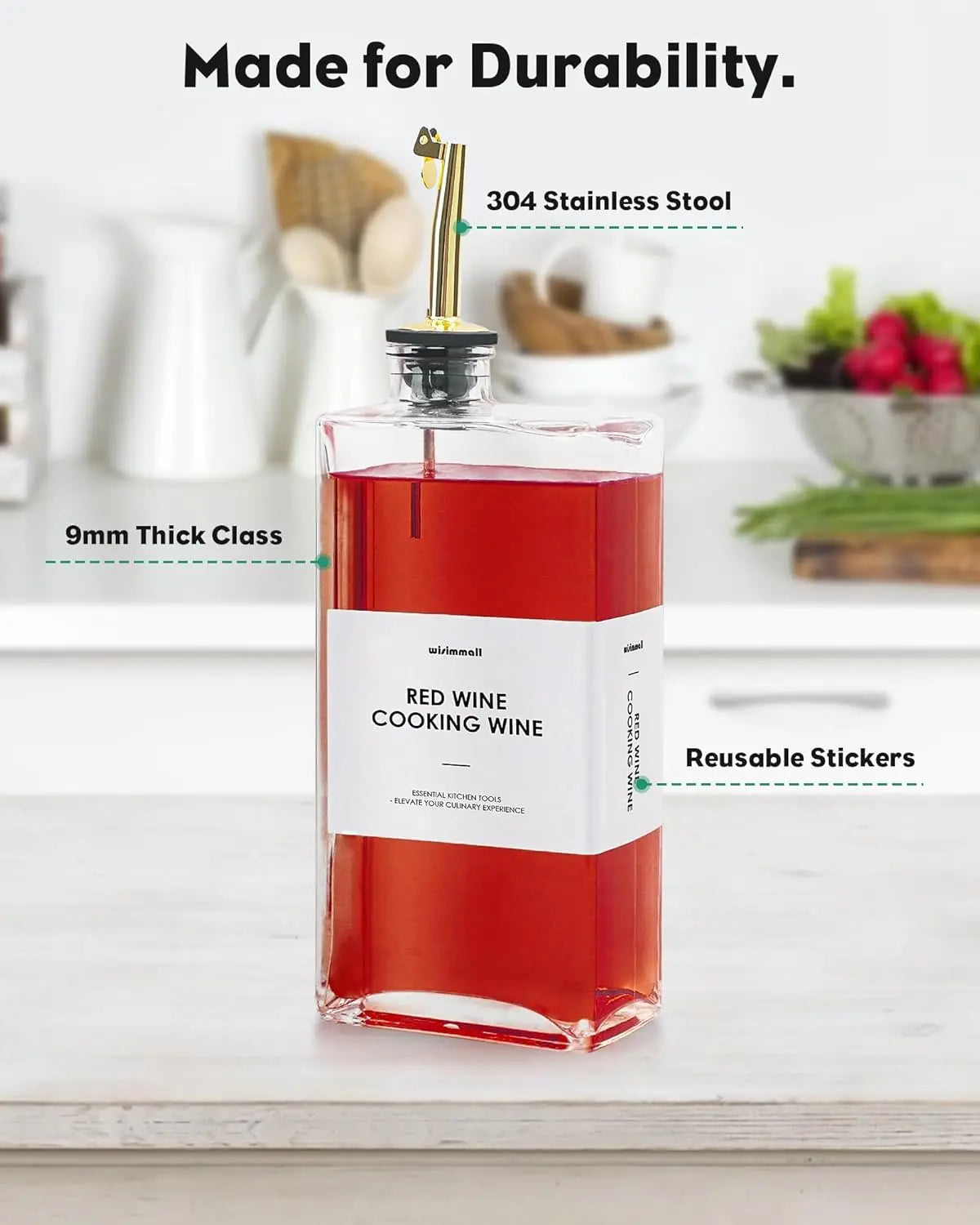 Glass Olive Oil and Vinegar Dispenser Bottle Set