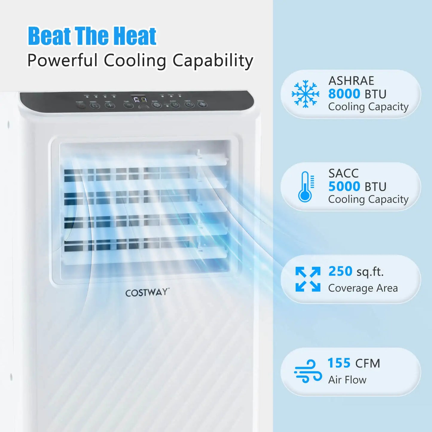 8000 BTU 3-in-1 Portable Air Conditioner