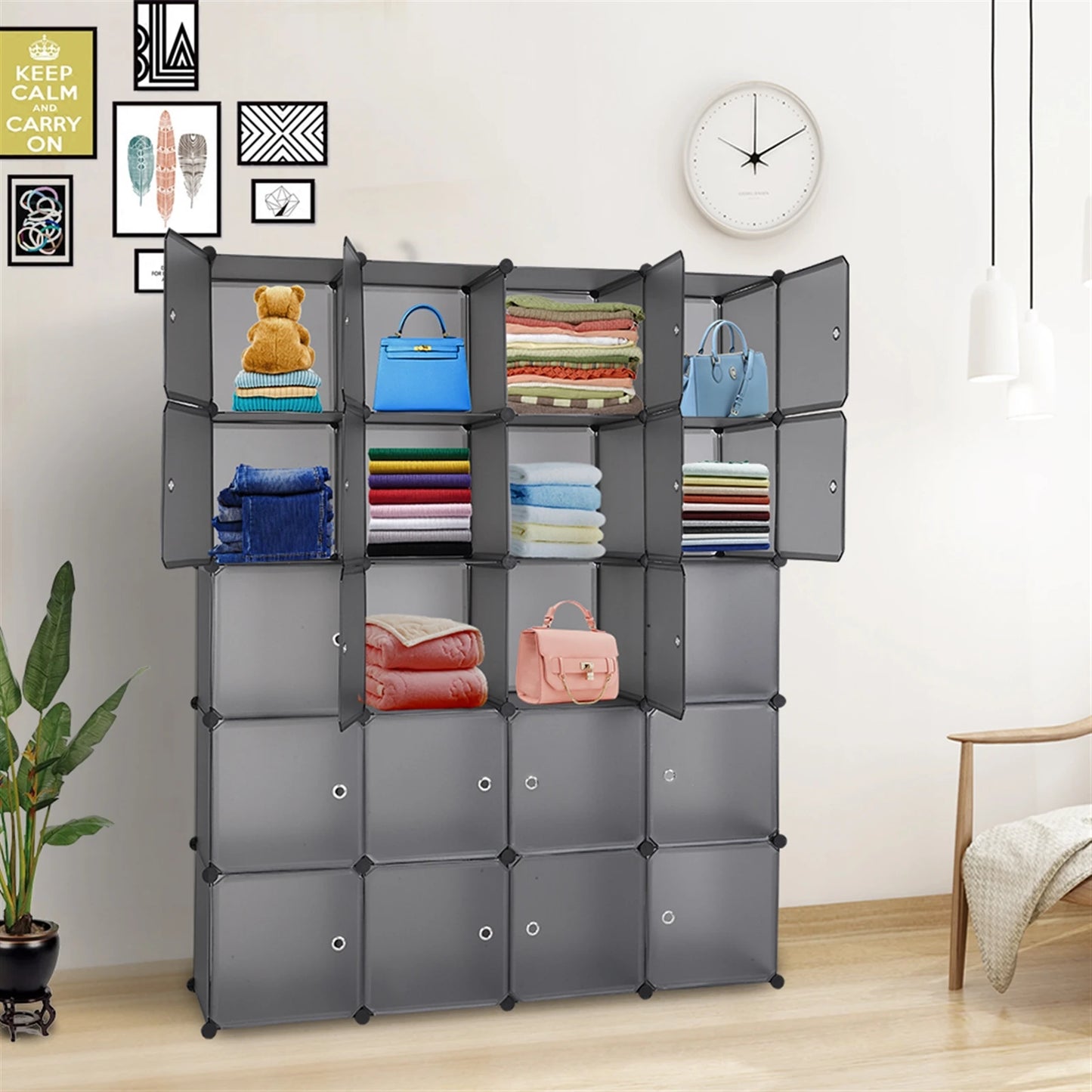20-Cube Modular Stackable Storage Organizer