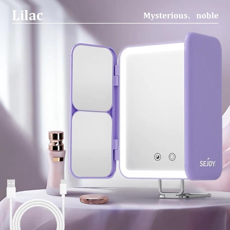 SEJOY LED Trifold Makeup Mirror Magnifying Touch