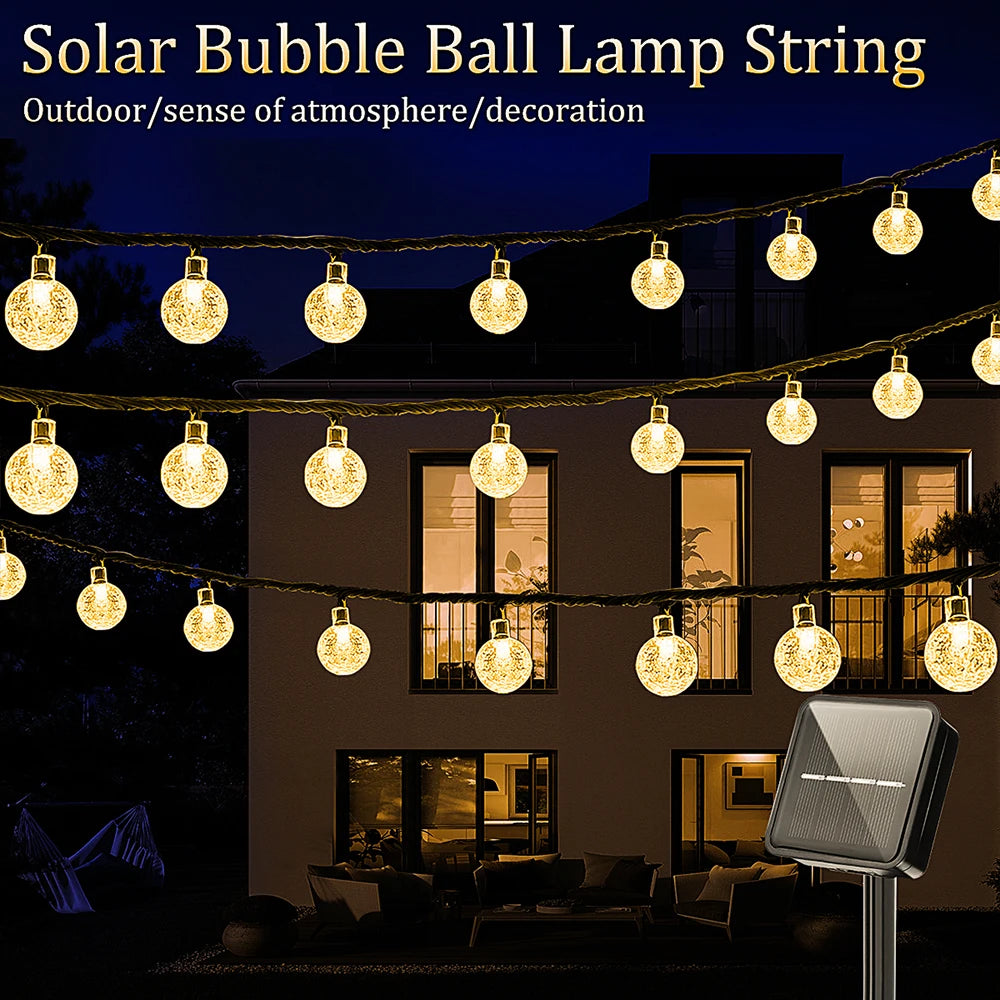 Solar Bubble Ball String Lights Outdoor Decoration