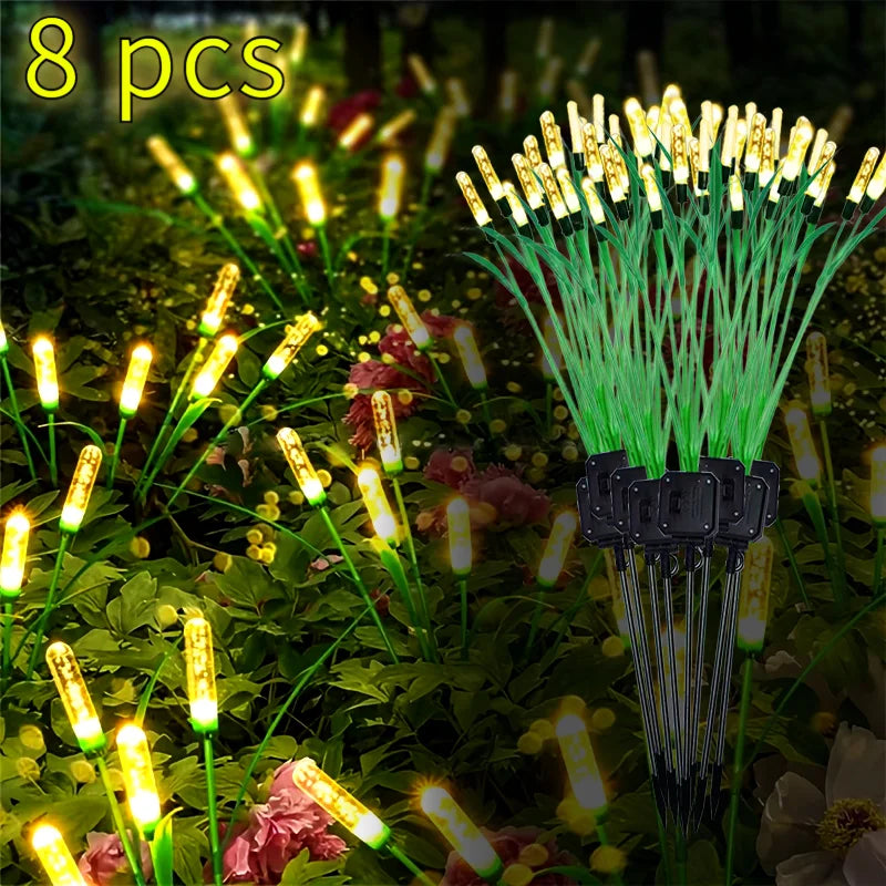 4/8pcs Solar Reed Garden Pathway Lights