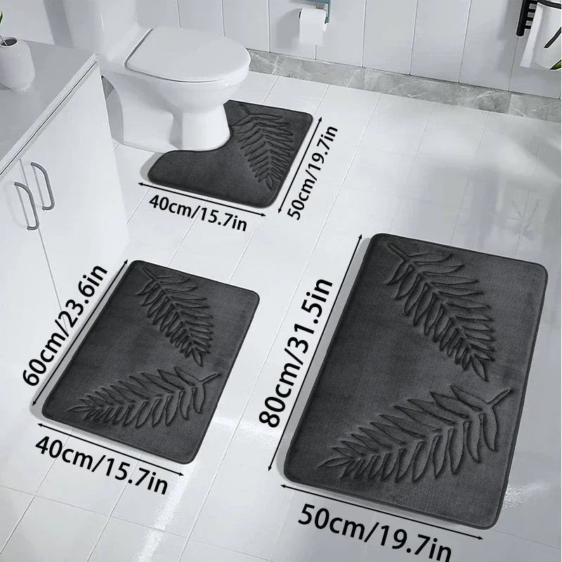 3PCS Nonslip Quick Dry Bath Mats
