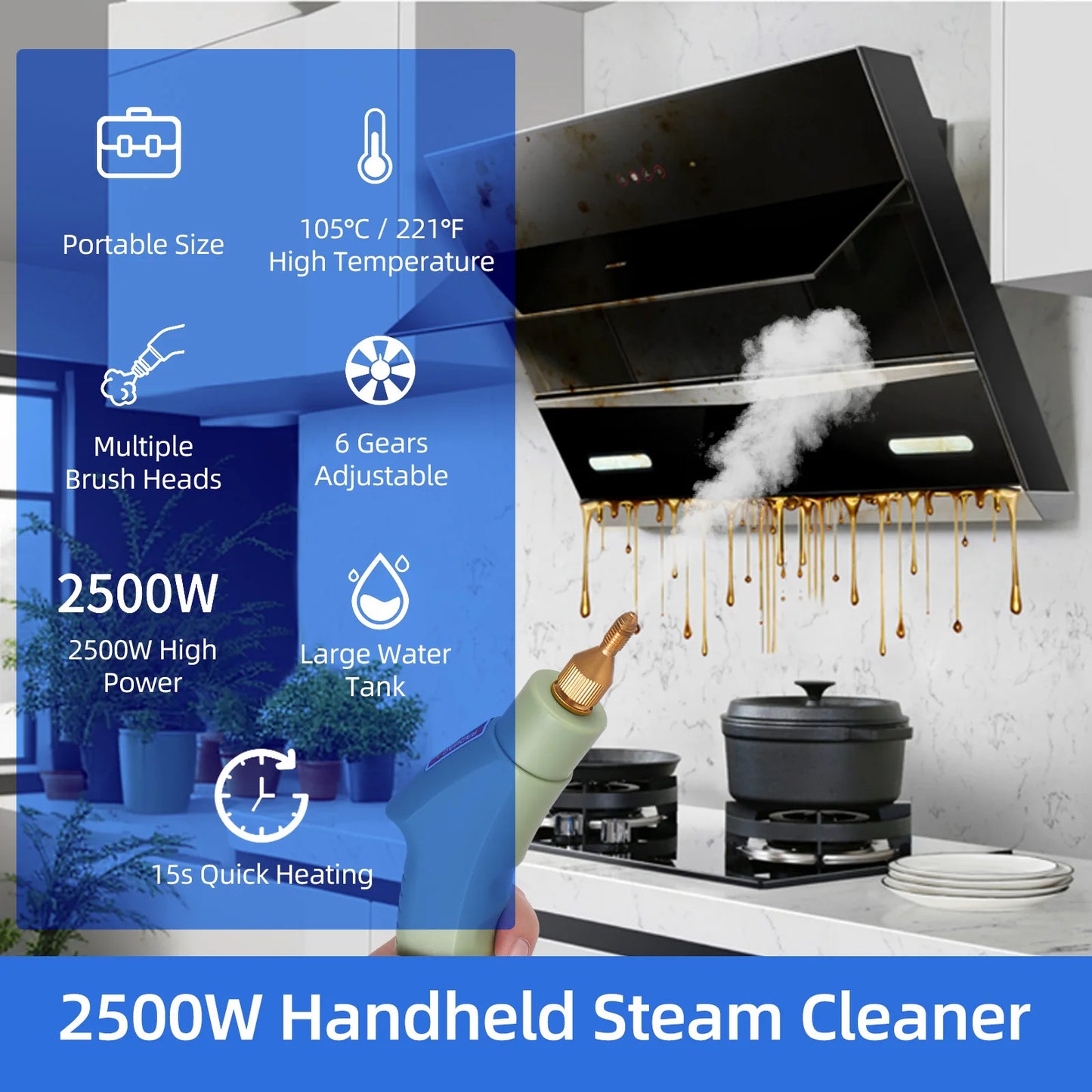High Pressure Handheld Steam Cleaner for Car